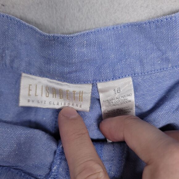 Elisabeth Casual Button Zip Chino Short Shorts Womens Size 16 Blue - Picture 3 of 9